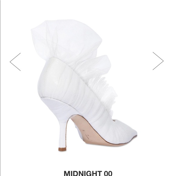 MIDNIGHT 00 PATENT LEATHER & TULLE PUMPS - Picture 2 of 9